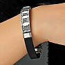 Herren Silikonarmband schwarz Time Silberdekor