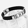 Herren Silikonarmband schwarz Time Silberdekor