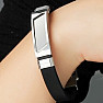Herren Silikonarmband schwarz Moderna Silberdekor
