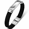 Herren Silikonarmband schwarz Moderna Silberdekor