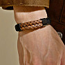 Herrenarmband aus schwarzbraunem Leder Geometry schwarz