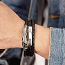 Herren Dreifach-Lederarmband Piuma Edelstahldekor