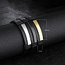 Herren Lederarmband Open Sky Elegance schwarzes Dekor