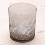 Kerzenhalter Glas für Teelichter grau