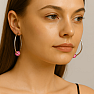 0387 Silberne 25 mm KREISE mit glitzernder Rosé-Kugel