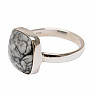 Pinolith-Ring Silber Ag 925 R124