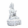Buddha-Statue mit Dorje und Glockenfarbe weiß