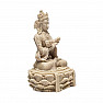 Buddha-Statue mit Dorje und Glockenfarbe beige