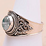Mondstein Regenbogen grün Ring Silber Ag 925 15546