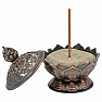 Metallschale eines Ständers für Lotus-Räucherstäbchen, Farbe Kupfer
