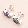 Türkisblau-lila Ohrringe Silber Ag 925 23366