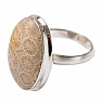 Korallenfossil Indonesischer Ring Silber Ag 925 R417