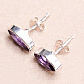 Amethyst geschliffene Ohrringe Steine Silber Ag 925 E715