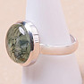 Aktinolith im Prehnit Ring Silber Ag 925 R80
