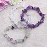 Set aus drei Armbändern - Kristall, Amethyst, Fluorit