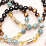 Perlenarmband aus grünem Jaspis, Tigerauge und Obsidian RB Design 121