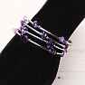 Modisches Dreifach-Armband aus Amethyst und Stahl