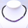 Lavastein-Halskette mit Satin-Amethyst