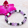 Armband aus Amethyst, gesprungenem Kristall und Lava RB Design 54