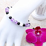 Armband aus Amethyst, gesprungenem Kristall und Lava RB Design 54