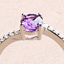 Silberring mit afrikanischem Amethyst und Zirkonen Ag 925 017195 AFAM