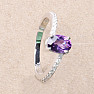 Silberring mit afrikanischem Amethyst und Zirkonen Ag 925 017195 AFAM