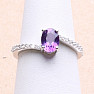 Silberring mit afrikanischem Amethyst und Zirkonen Ag 925 017195 AFAM