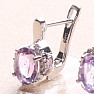 Silberohrringe mit geschliffenen brasilianischen Amethysten und Zirkonen Ag 925 010645 BRAME