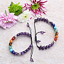 Amethyst-Chakra-Armband doppelt mit Shamballa-Verschluss