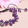 Amethyst-Perlenarmband mit Shamballa-Verschluss