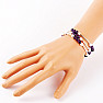 Modisches Dreifach-Perlenarmband aus Amethyst und Metall