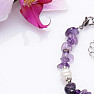 Gehacktes Amethyst-Armband mit Perlen