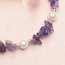 Gehacktes Amethyst-Armband mit Perlmutt