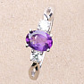 Silberring mit afrikanischem Amethyst und großen Zirkonen Ag 925 012108 AFAM