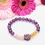 Amethyst mit Rose, Sagenit und Kunzit Autorenarmband RB Design 150