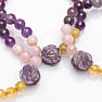 Amethyst mit Rose, Sagenit und Kunzit Autorenarmband RB Design 150