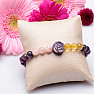 Amethyst mit Rose, Sagenit und Kunzit Autorenarmband RB Design 150