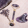 Amethyst-Herzform-Massageroller und Gua Sha-Geschenkset