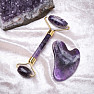 Amethyst-Herzform-Massageroller und Gua Sha-Geschenkset