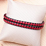 Wickelarmband aus rotem und schwarzem Leder für Herren, 42 cm