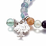 Fluorit-Regenbogen-Chakra-Armband mit Baum des Lebens