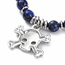 Lapislazuli-Armband mit Totenkopf