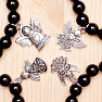 Obsidian-Armband mit einer Mischung aus Halbedelsteinen und einem Engel