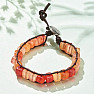 Achatorange geflochtenes Armband aus Knochen