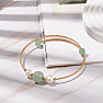 Aventurin-Armband aus grünen und weißen Perlen aus Messing