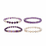 Set aus vier Armbändern aus Amethyst und Achat