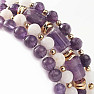 Set aus vier Armbändern aus Amethyst und Achat