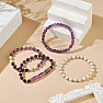 Set aus vier Armbändern aus Amethyst und Achat