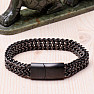 Armband Weizenkette Edelstahl schwarz