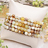 Armband aus gelben Opalperlen, 6 mm